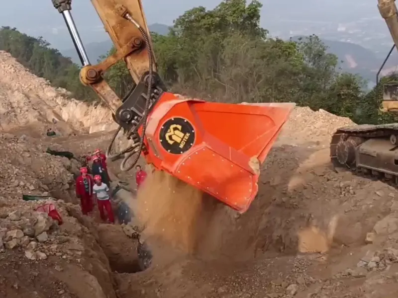 Fabricante de relleno para tuberías con baldes de cribado